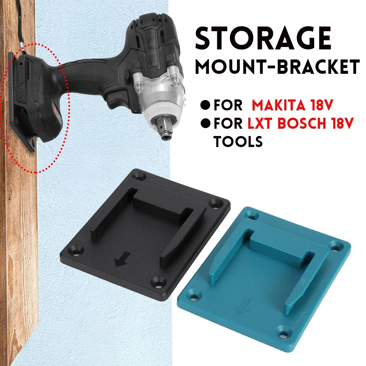 2Pcs Machine Holder Wall Mount Storage Mount-bracket Fixing Devices Electric Tool Holder Fit For Makita 18V/LXT Bosch 18V