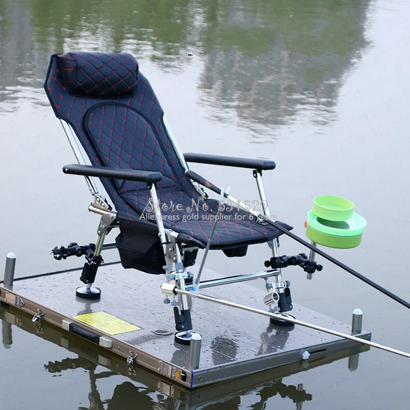 New Folding Fishing Chair Portable Multi-function Lifting Chairs Stainless Steel Recliner Stool Outdoor Activity Seating