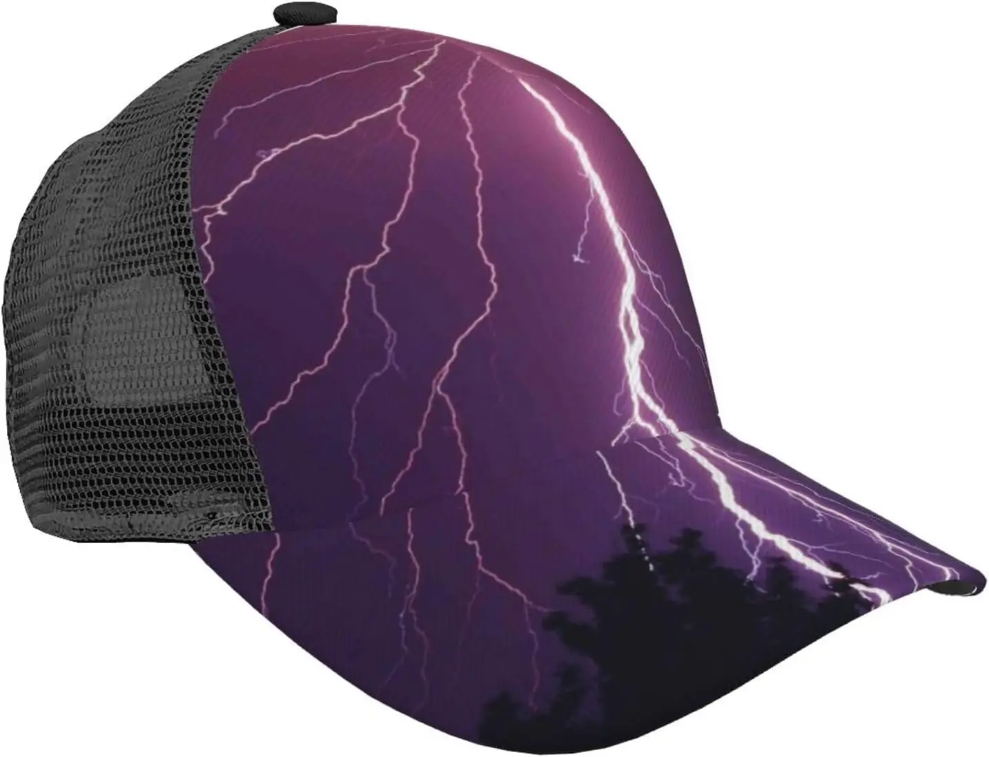 

Ponytail Baseball Cap for Women Men Adjustable Mesh Trucker Ponycap Quick Drying Sport Hat-Thunderstorm Violet Purple