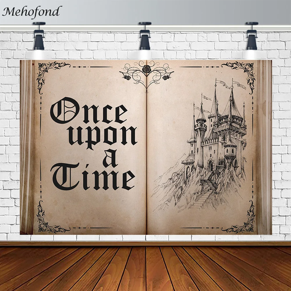 

Fairy Tale Backdrop Wedding Birthday Photography Background Once Upon A Time Castle Vintage Photo Studio Props Customized Text