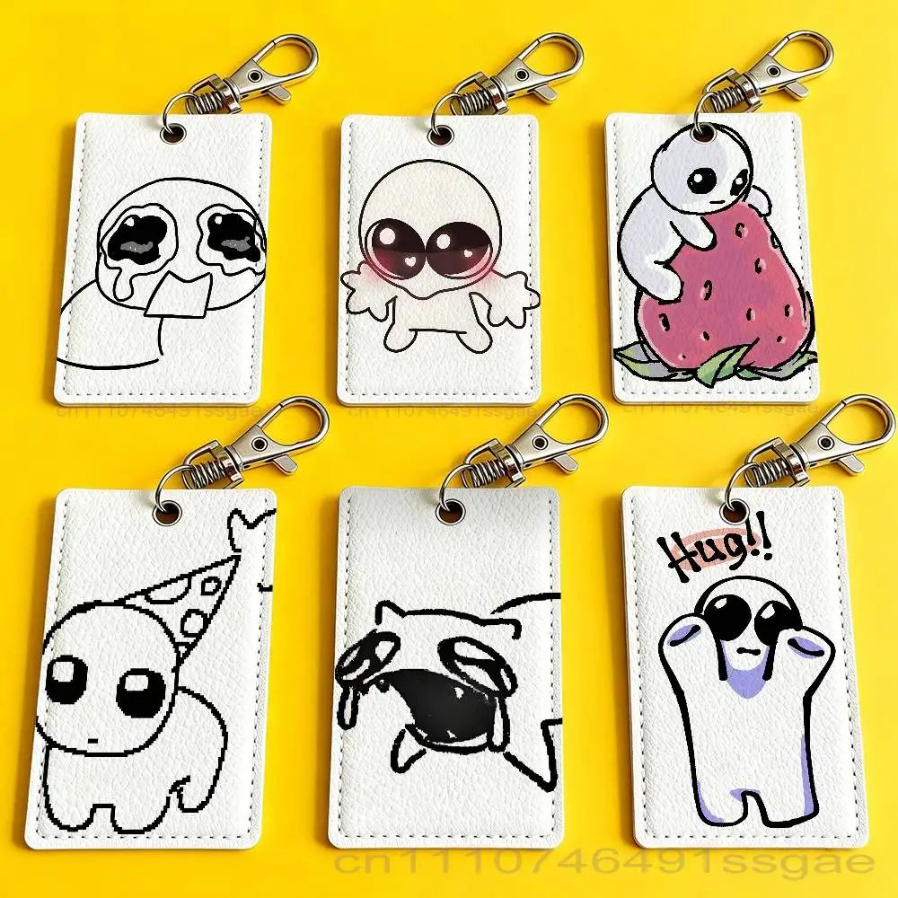 

TBH Autism Creature Yippies Card Case Leather Card Holder Keychain Key Ring Door Access Tags ID Card Case Keychain