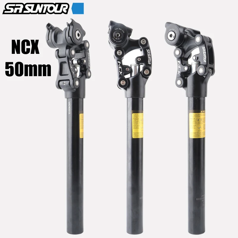 SR Suntour NCX Bicycle Damping Suspension Seat Post Mountain Bike 50mm Travel 27.2/30.9/31.6*350mm Seat Tube