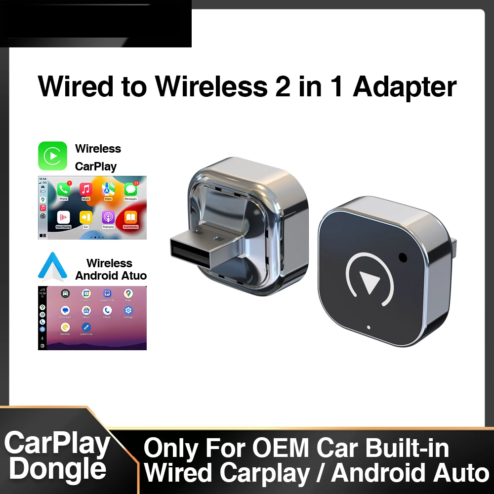 

New Wireless CarPlay Android Auto Adapter USB Dongle Smart Mini Box Plug And Play Universal For VW Toyota Ford Benz Nissan Honda