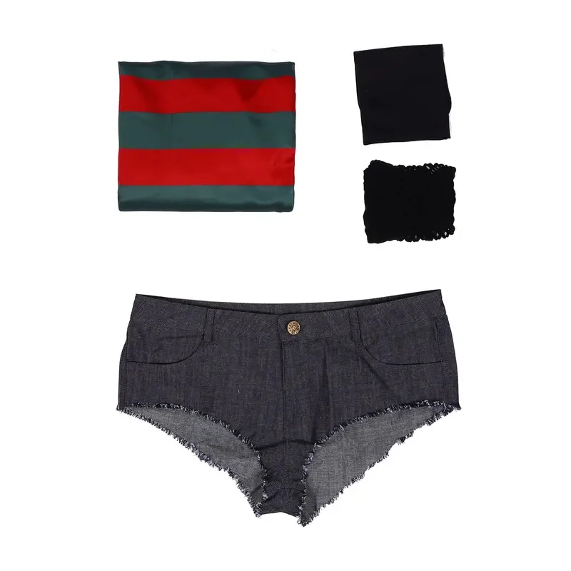 Freddy Krueger Cosplay Kostüm Albtraum Straße Horrorfilm Outfits Frauen Halloween Party Rollenspiel Kleidung Erwachsene Frau
