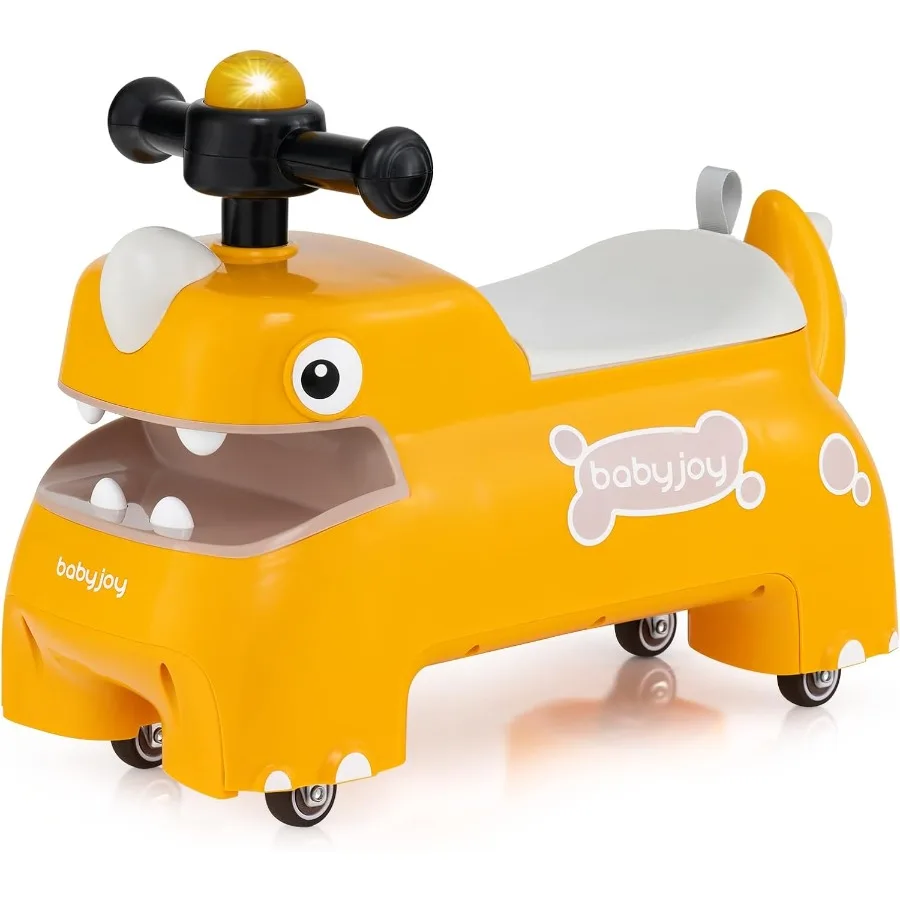 รถของเล่นเด็กหัดเดินแบบขี่, รถเลื่อนแบบเหยียบเท้าพร้อมที่เก็บของใต้เบาะ, ไฟ, เพลงและแตร, ล้ออเนกประสงค์ 4 ล้อ, รถสำหรับเด็ก
