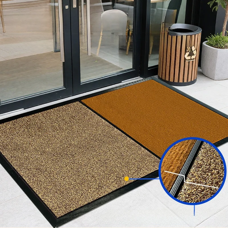 

Противоскользящий придверный коврик для дома и улицы, грязезащитный, для влажной и сухой уборки, современный стиль, квадратный, из полиэстера
