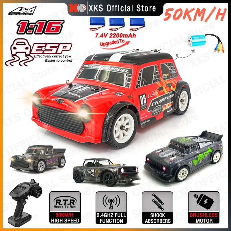 

XKS SG1606 SG1605 SG1603 SG1604 1/16 RC Car 2.4G Remote Control 50Km/H ESP Brushless Motor Light Drift Racing Car Toys for Boys