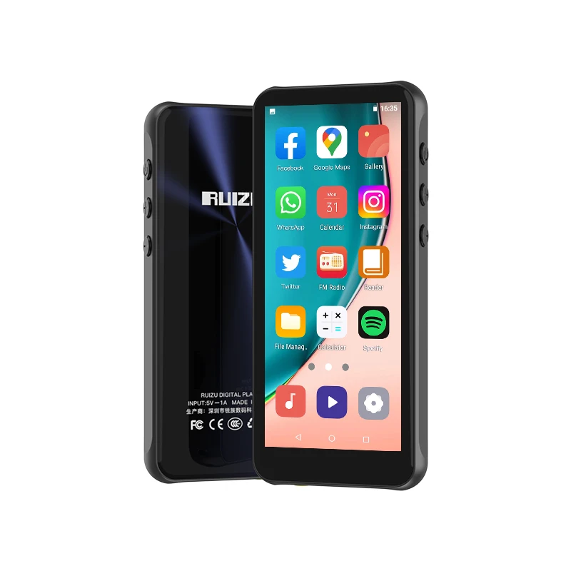 

RUIZU Z80 Android WiFi MP4 MP3 Music Player With Bluetooth Full Touch Screen 16GB HiFi Sound Walkman Support APP Download