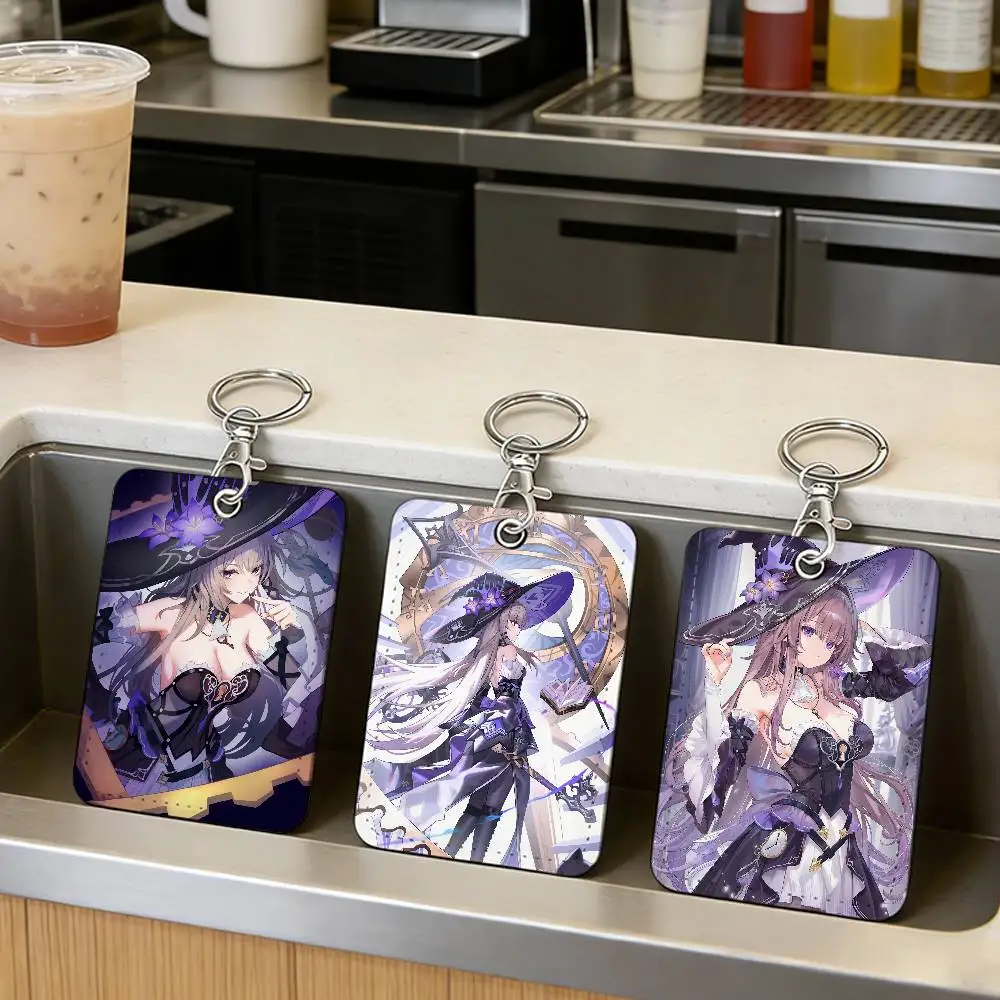 

Honkai Star Rail The Herta Card Holder With Keychain For Access Card Bus Pass & Card Credit ID Bank Card Protective Case
