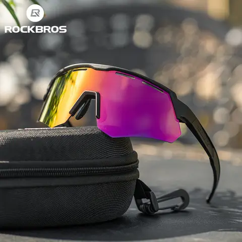 ROCKBROS 4 렌즈 편광 자전거 안경 야외 스포츠 자전거 선글라스 MTB 하이킹 낚시 UV400 자전거 고글 안경