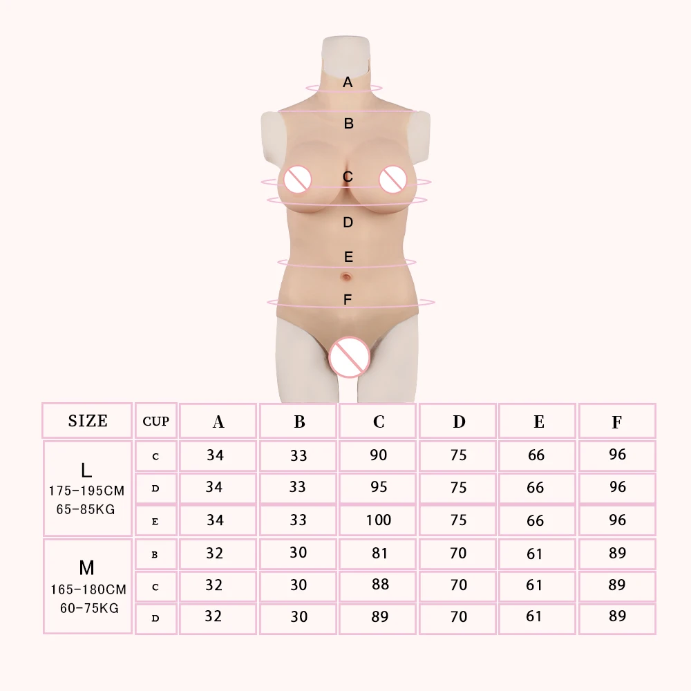 KOOMIHO Triangular Vagina Crossdresser Artificial Chest Bodysuit Fake Breast Forms Hip Enhancer Silicone Boobs Drag Queen 3G