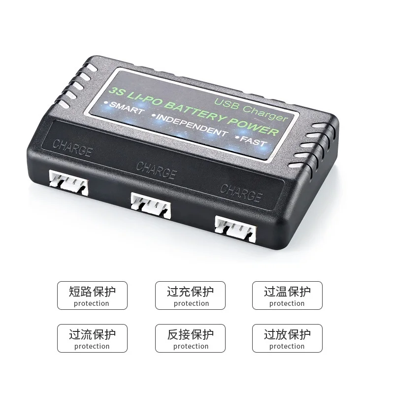 11.1V Lipo/Li-ion Battery Charger for RC Car 16207 16208 16209 16210 H16 V950 3S 11.1v USB Charger/ 3 in1 Balanced Charger Case