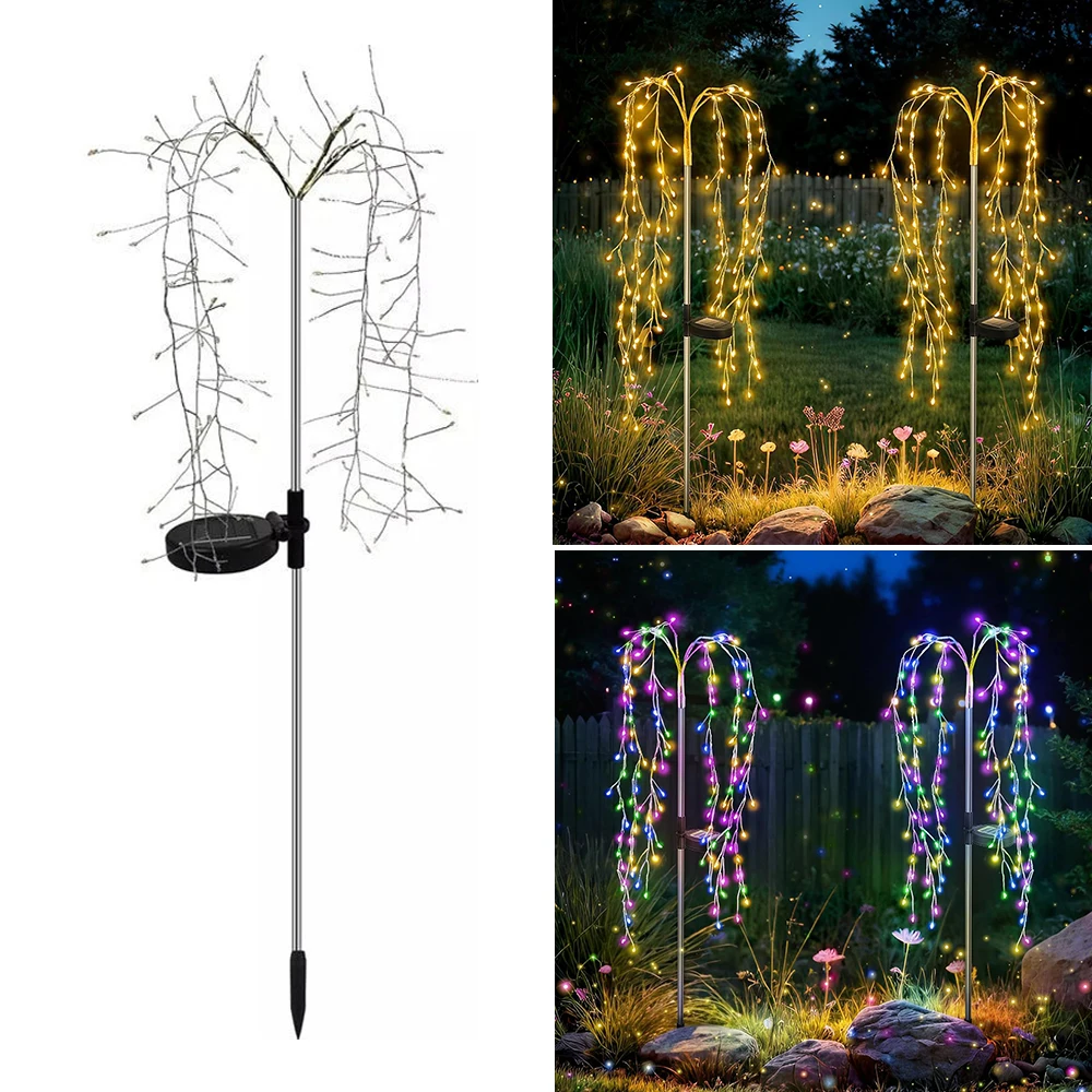 

Runtowo 1pc 100LED Solar Firecracker Lights, Waterproof Lawn Lamp ,Outdoor Yard Garden Decor,Christmas Wedding Pathway Decor