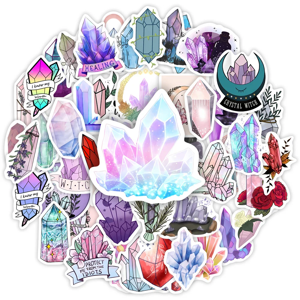 Magic Crystal Stickers Lucky Mystic Occult DIY Toy Gift Decal Decorative Graffiti  for Phone Laptop Bottles Scrapbook Waterproof