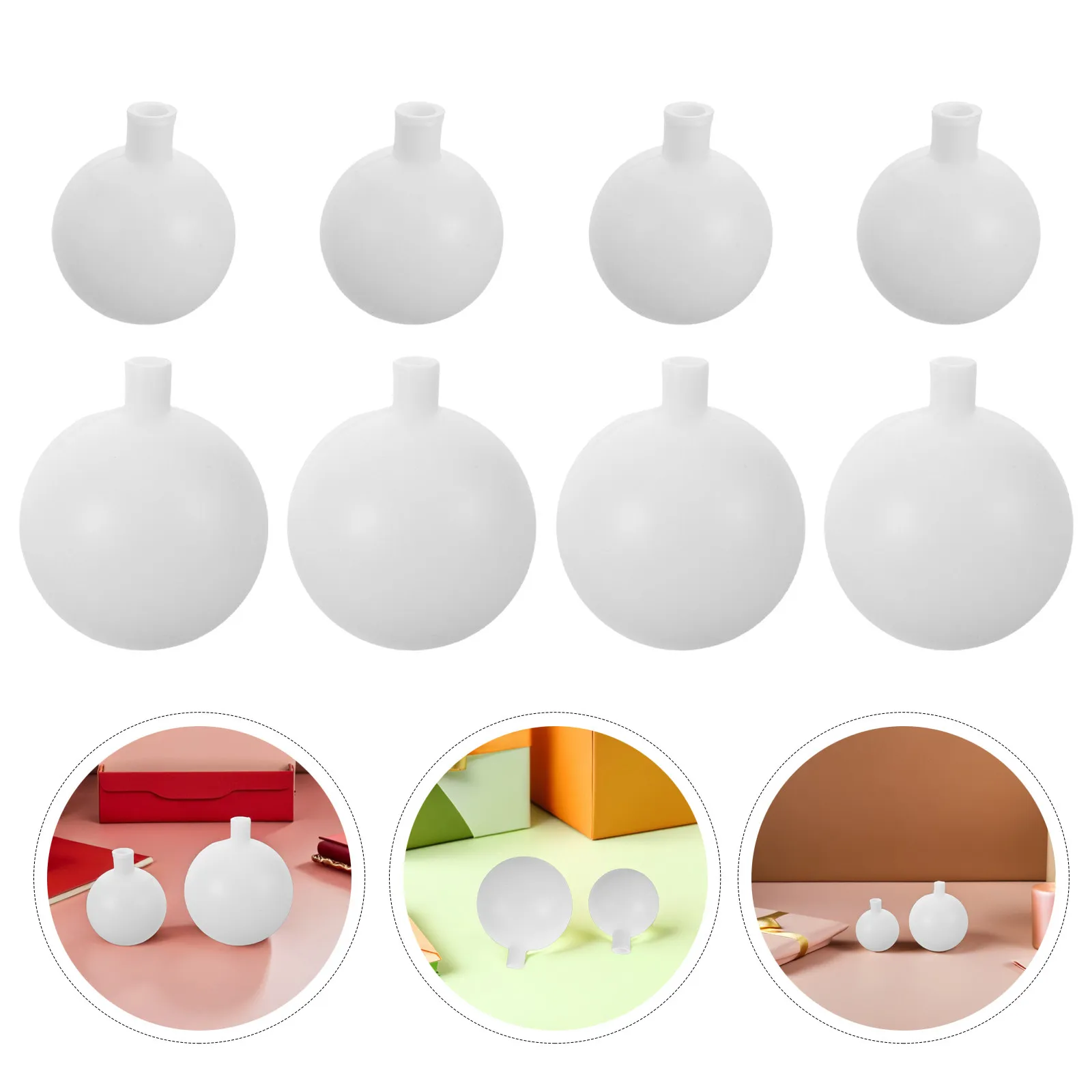 

Набор из 8 белых пластиковых круглых светильников-шаров (3,14 и 2,36 дюйма) для декоративного оформления свадебных дорожек, проходов и деревьев