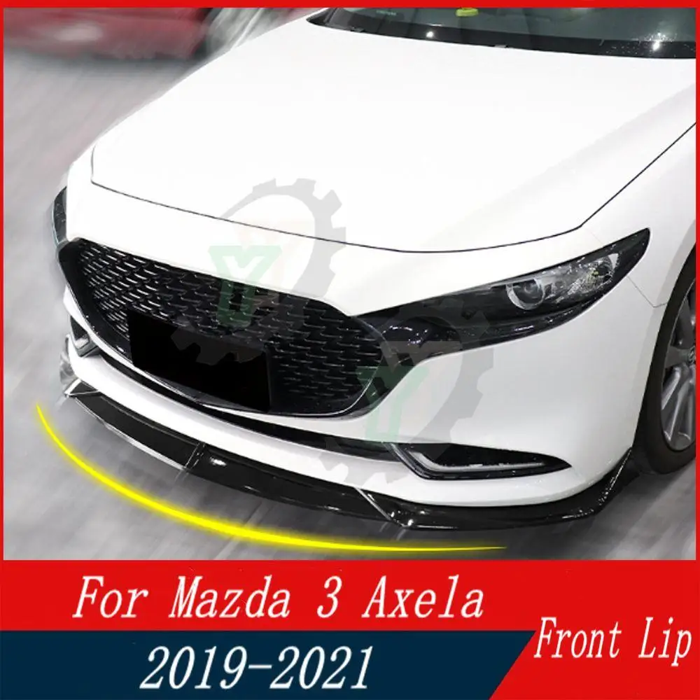 

3PCS Car Front Bumper Lip Spoiler Splitter Diffuser Detachable Body Kit Cover Guard For Mazda 3 Axela 2014 2015-2019 2020-2021