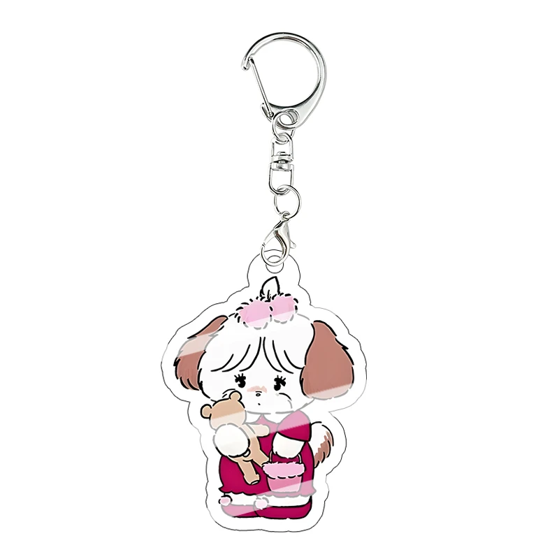 Mikko Kawaii Acrylic Keychain Mousse Latte Souffle Puff Package Pendant Cartoon Exquisite Girl Decor Character Key Holder Gift view 5