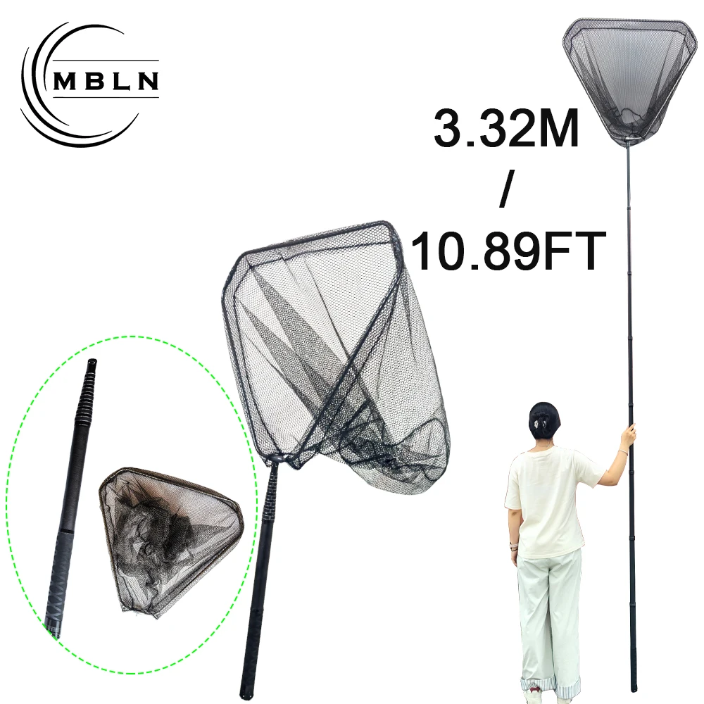 MBLN Red pesca fibra de carbono larga – Grande para carpa - imagen 5