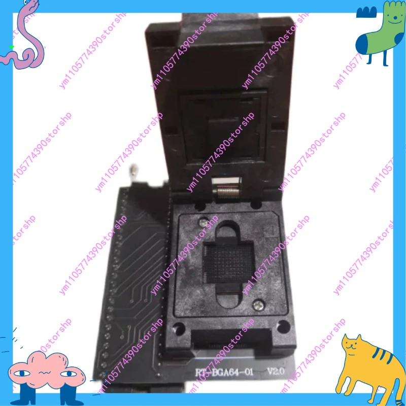 RT809H Adapter RT-BGA64-01 1.0mm Pitch Programming Socket With 2 Limit Frames & 2 Base Plates Replacement Parts
