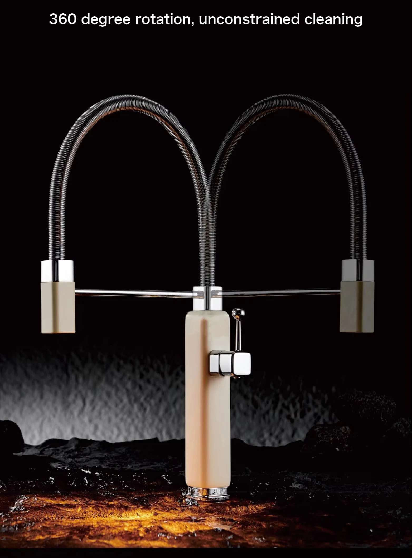 Pull Out Kitchen Sink Faucet Hot Cold Water Single Handle Color Series Mixer Tap