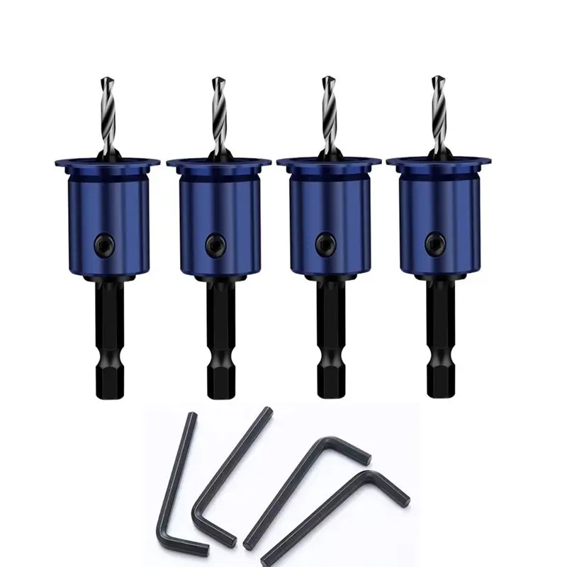 

AT43-8Mm Shank Countersunk Drill Bit Alloy Core Limiter Countersink Drill Router Bit Woodworking Drilling Pilot Hole