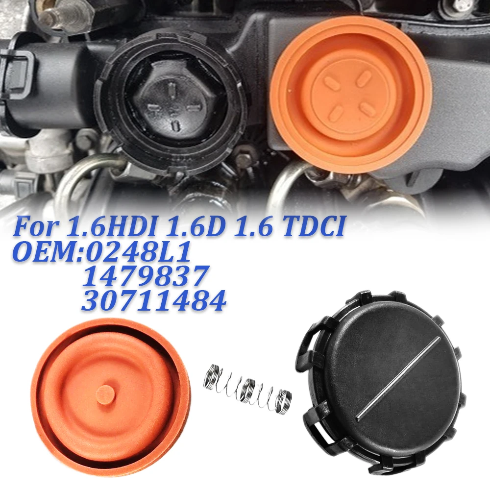 0248L1 For Citroen 1.6 HDI Berlingo C2 C3 C4 C5 Peugeot 206 307 Engine PCV Valve Cover Repair Kit With Membrane 30711484 1479837