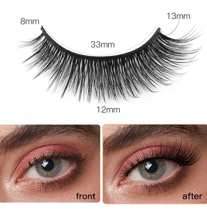 Natural Soft Fluffy Cílios, Wispy Full Strip Lashes, Faux Mink, Wispy Extensão, Ferramenta de Maquiagem, 6D, 5 Pares