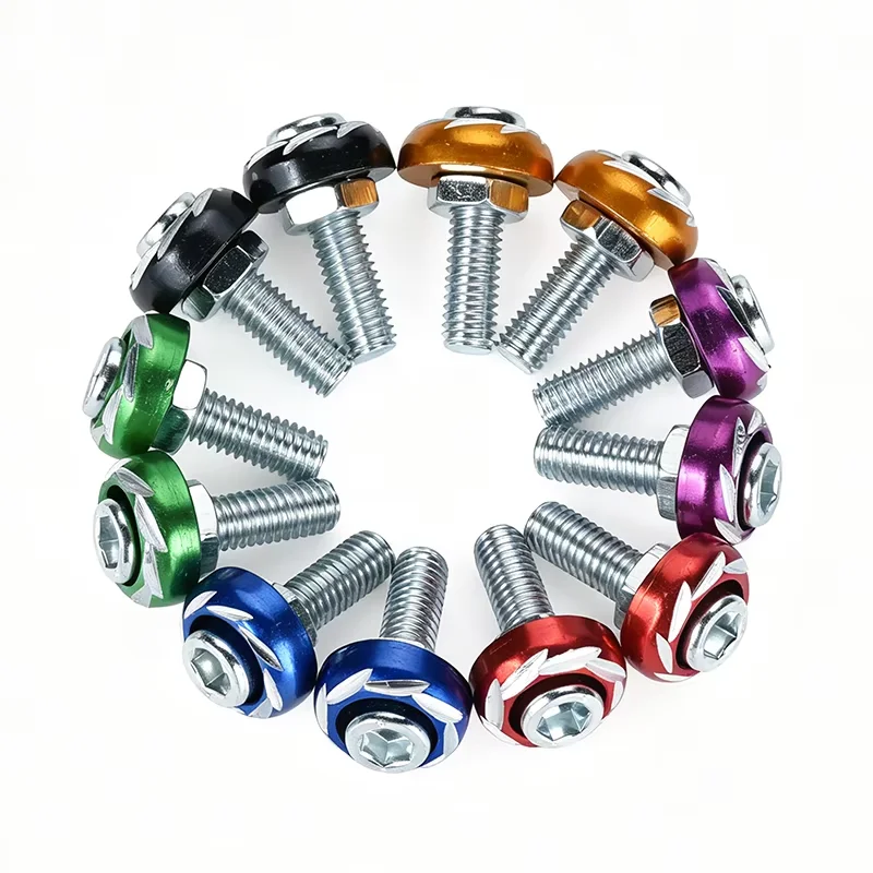 Modified Screw Assembly Kit Slanted Cut Aluminum Spacer Ring Bolt Nut Set for Motorcycle Bike Car DIY Accessories