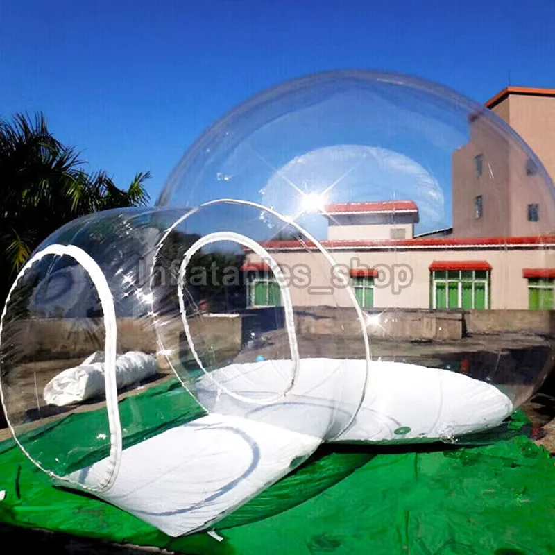 Tienda de campaña inflable con burbujas para acampar al aire libre, 3/4/5m, 10/13/16 pies, casa grande DIY, cúpula, cabina de Camping, tienda transparente con burbujas de aire