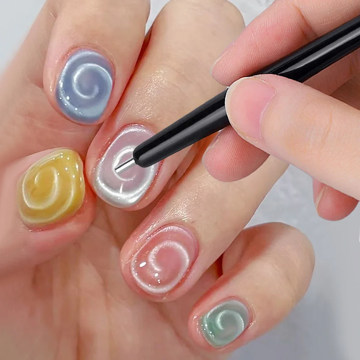 6/9-teiliges Katzenaugen-Magnet-Set mit Eisenplatten, Kaninchen- und Herzform, magnetisches Nagelkunst-Werkzeug für Gel-Lack, DIY-Maniküre-Zubehör – Detail 4