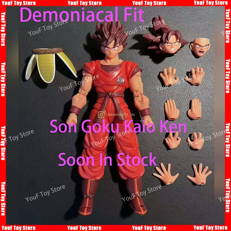 

New Demoniacal Fit Dragon Ball Shf Son Goku Kaio Ken Scarlet Martial Artist 16000 Power Level Action Figure Anime Model Toy Gift