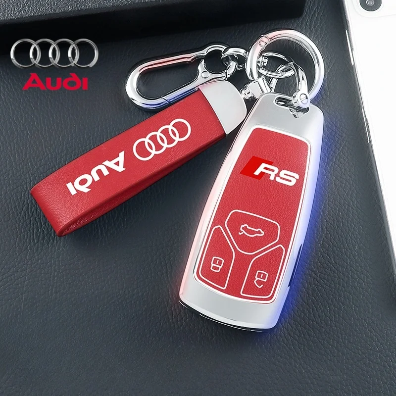 

Zinc Alloy Leather Car Remote Key Case Cover For Audi A1 A3 8P A4 A5 A6 C7 A7 S3 S7 S8 R8 Q2 Q3 Q5 Q7 Q8 SQ5 TT RS3 RS6 Keychain