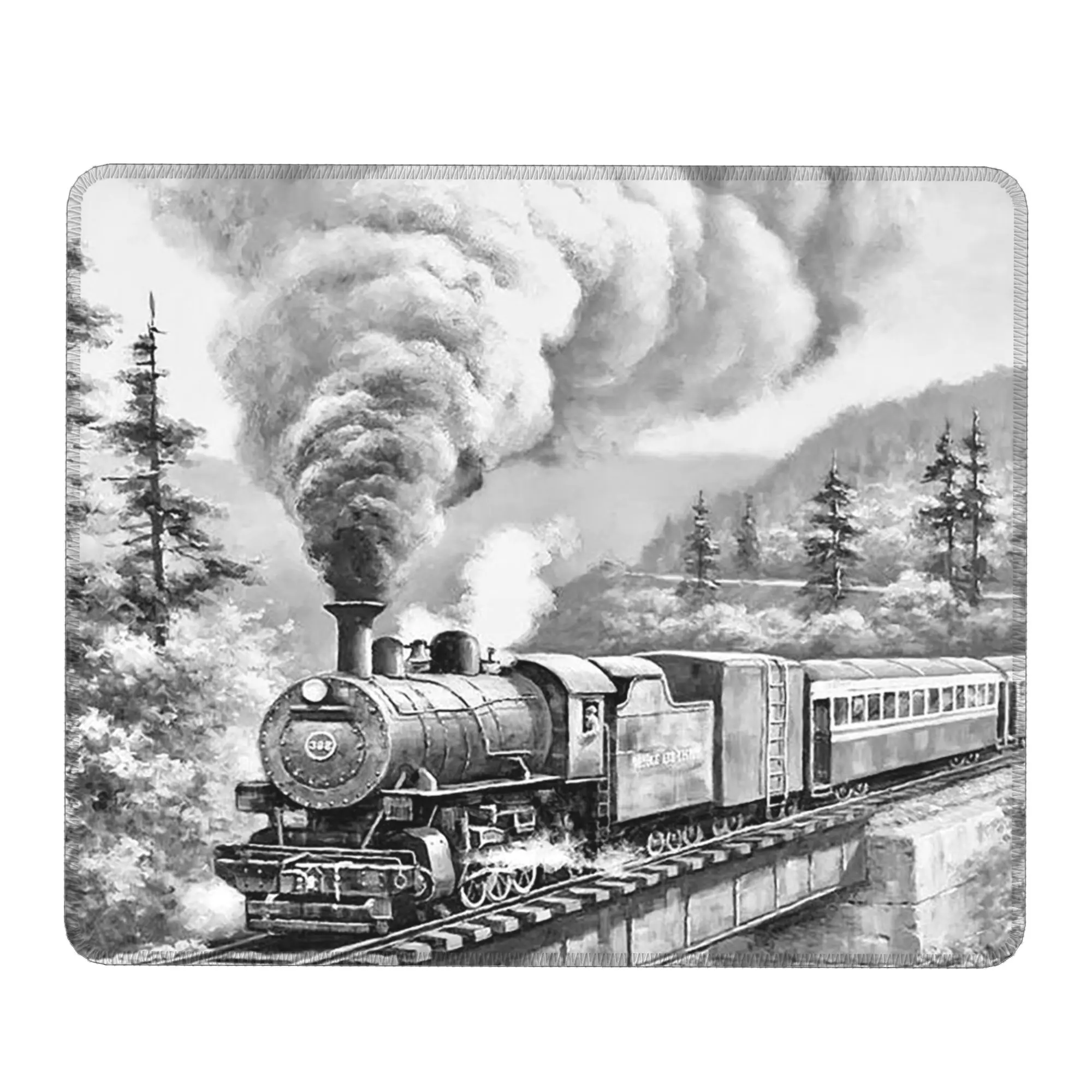 Steam Train Sepia Sketch Art Mouse Pad Computer Keyboard Mouse Mat Gamer PC Laptop Desk Mat Office Accessories Table Mats