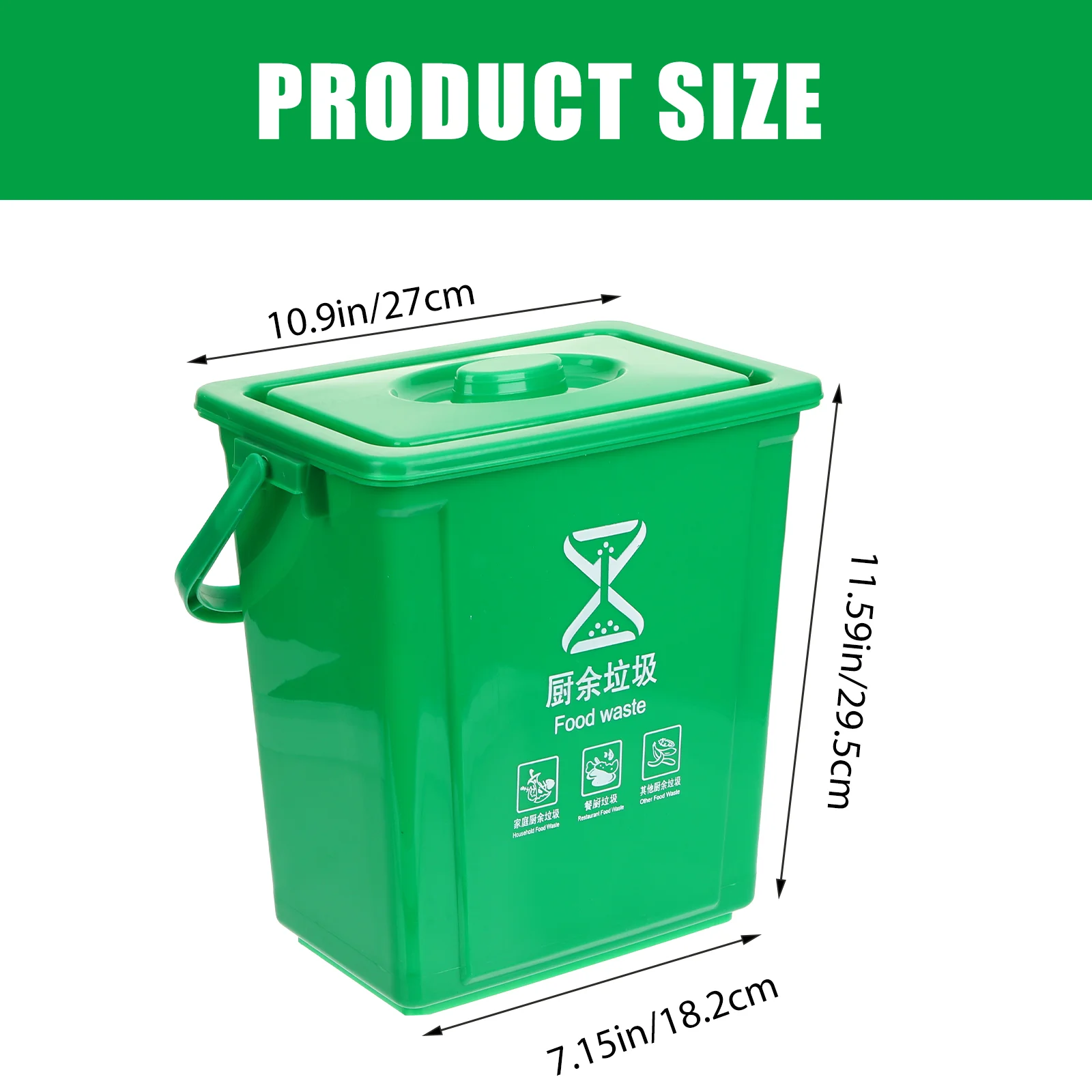 10L Small Compost Bin With Lid And Handle For Kitchen Garbage Sorting Outdoor Trash Can Food Waste Household Office