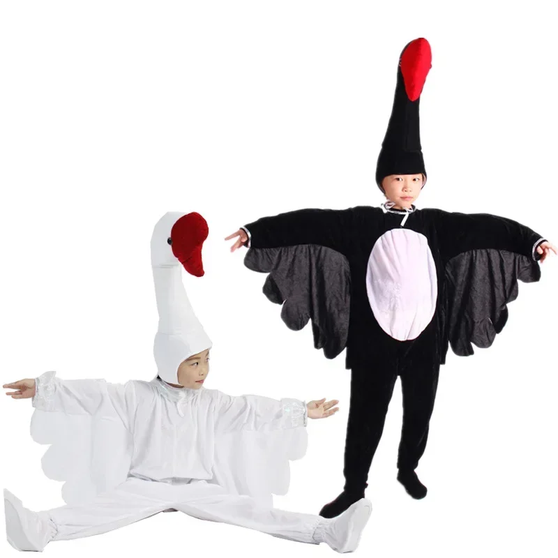 Cartoon Farm Animal Black White Swan Costume Hats Fancy Dress Cosplay Birthday Party Show Children Adults  Gifts Halloween