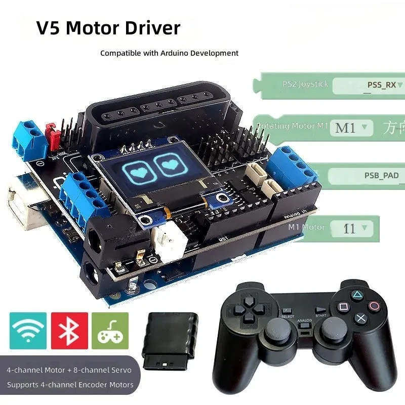 4wdメカナムホイールスマートカー用ワイヤレスモータードライバーボード-–-arduino対応、appリモートコントロール、4チャンネルdcモータードライバー