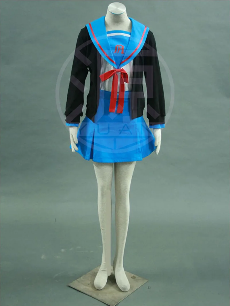 

Anime The Melancholy of Haruhi Suzumiya Nagato Yuki Cosplay Costumes Sailor Suit High School Uniform