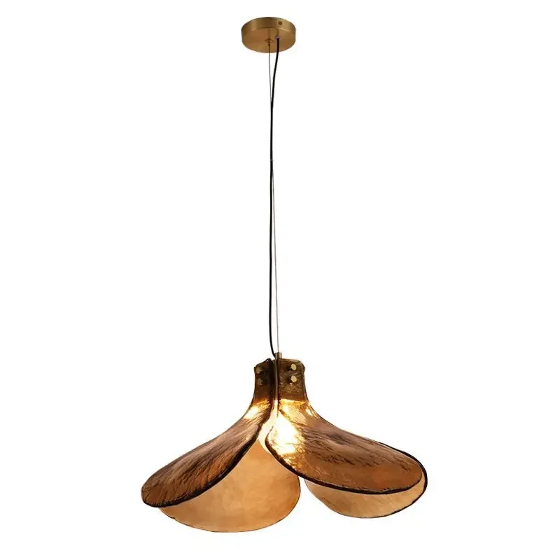 

Four-leaf clover small chandelier, bar bedside simple modern cafe industrial retro designer brown glass lamp