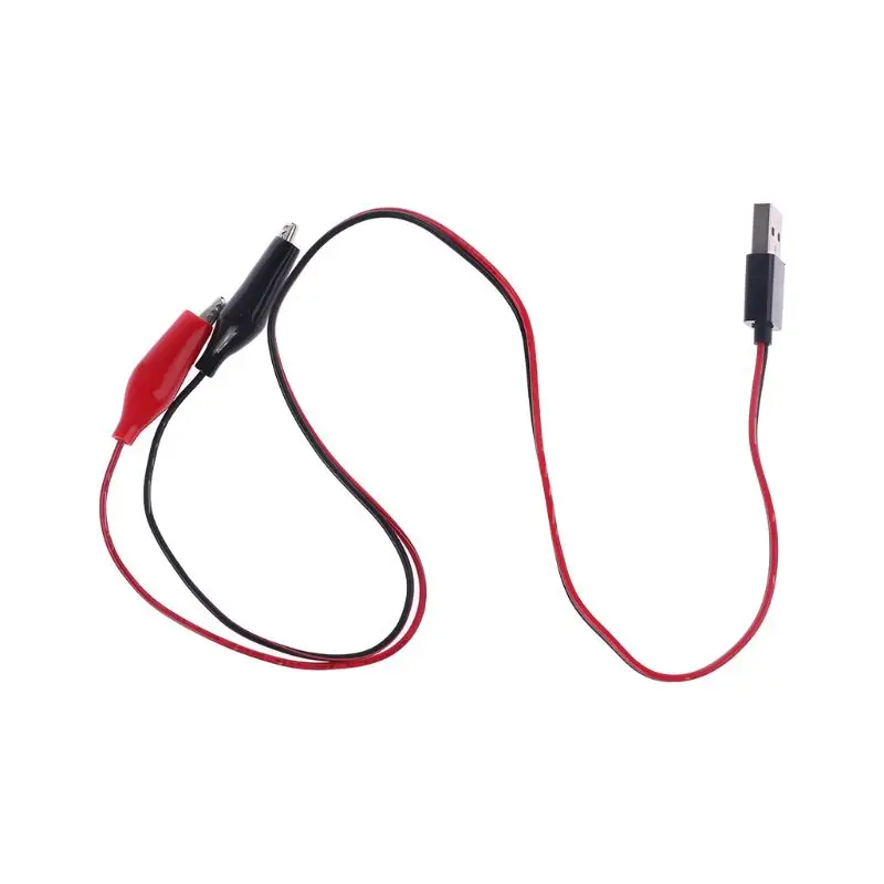 Red And Black 55cm Wire Test Clips Clamp To USB Male Connector Supply Drop shipping