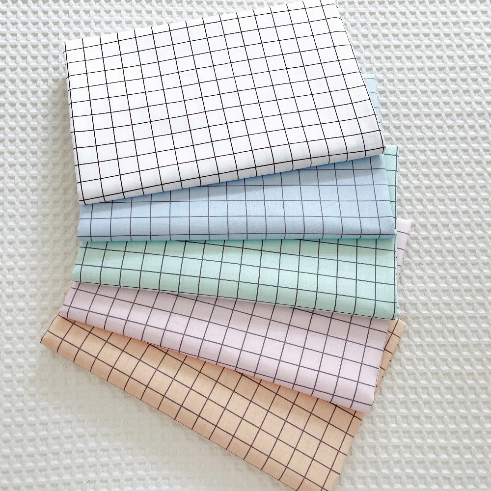 160x50cm 1.7cm Black White Checkered Cotton Twist DIY Tablecloth Fabric for Handmade Decor Sewing Cloth