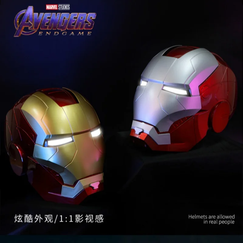 1:1 Cosplay Helmet 60cm Iron Man Marvel Avengers Light Led Ironman Mask Action Figure Model Toy Kid Adult Birthday Christmas Gif