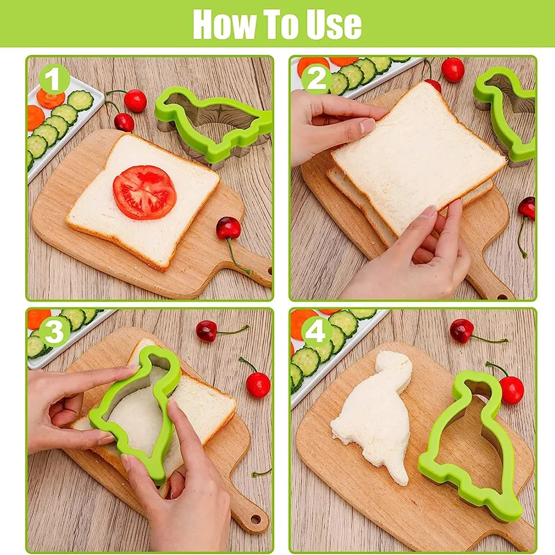 Sandwich Cutters for Children Kids Dinosaur Heart Star Mickey Fruit Vegetable Shapes Cutters Bread Toast Food Cookie Molds