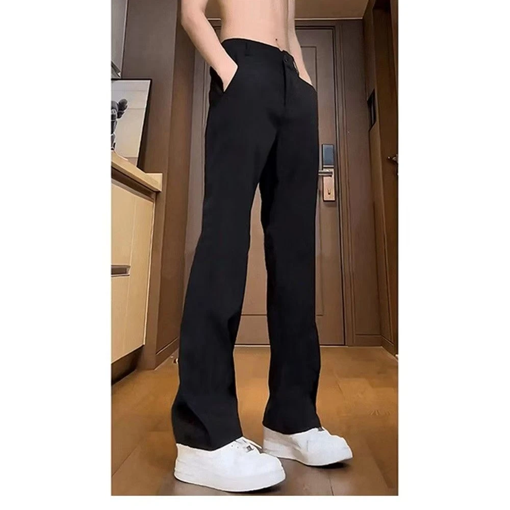 Calças Jeans Pretas Flare Americanas para Homens e Mulheres, Slim, Cintura Alta, Perna Reta, Estilo High Street, Moda Jovem