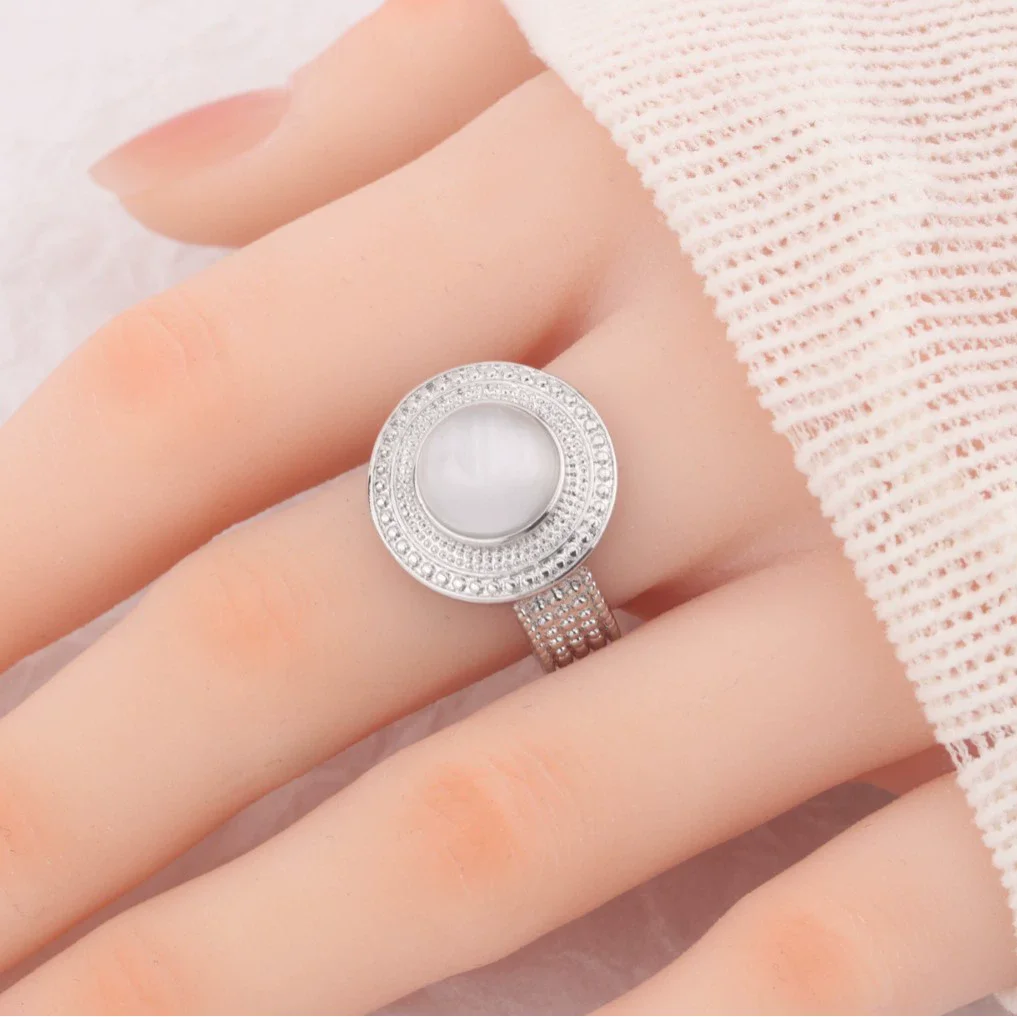 XIYANIKE الأبيض ضوء القمر القط العين حجر قابل للتعديل خواتم الاصبع للنساء موضة جديدة مجوهرات نسائية هدية حفلة عطلة anillos #4