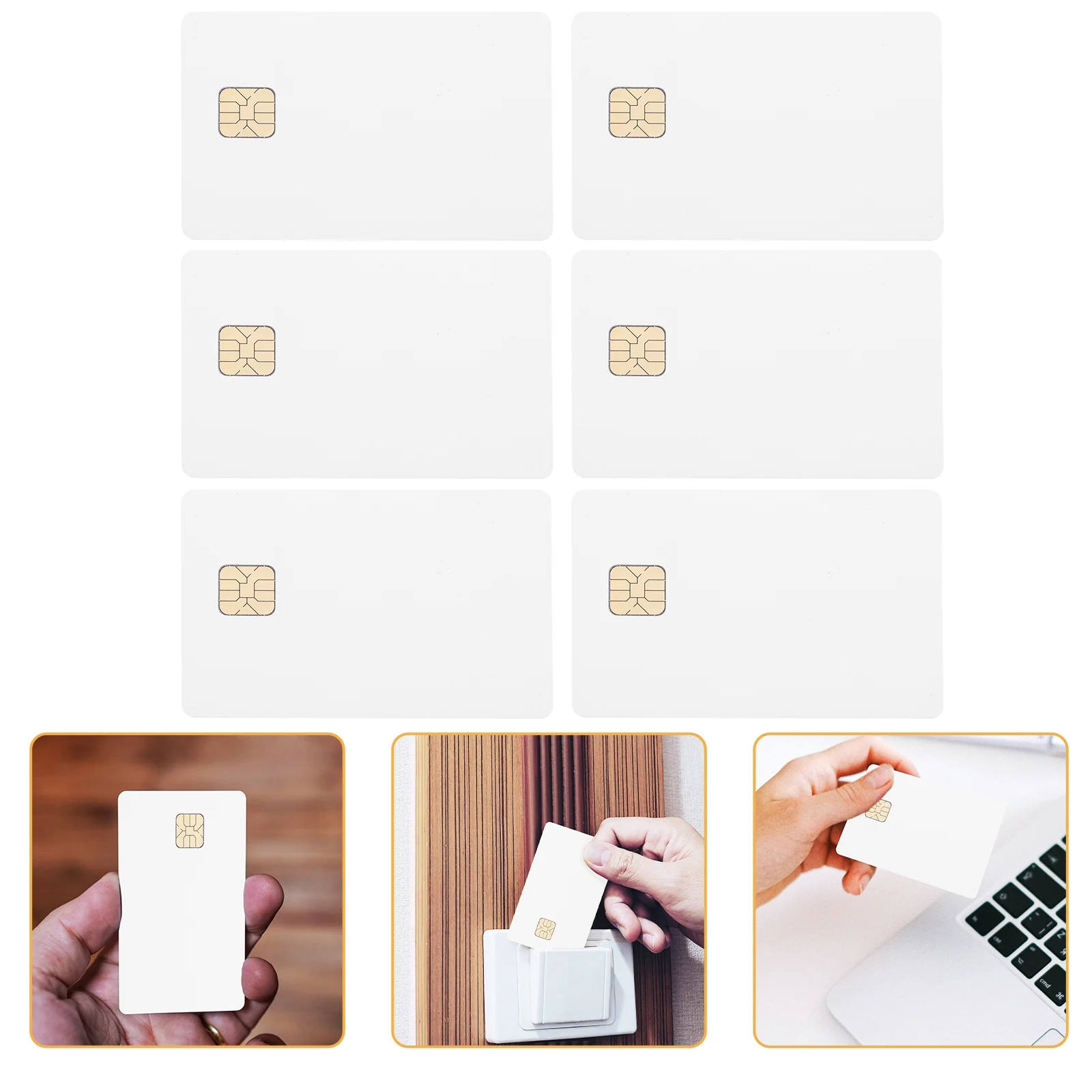 12pcs Door Control System White Cards with Chip Smart Ic Cards Access Control Cards Blank Credit Cards