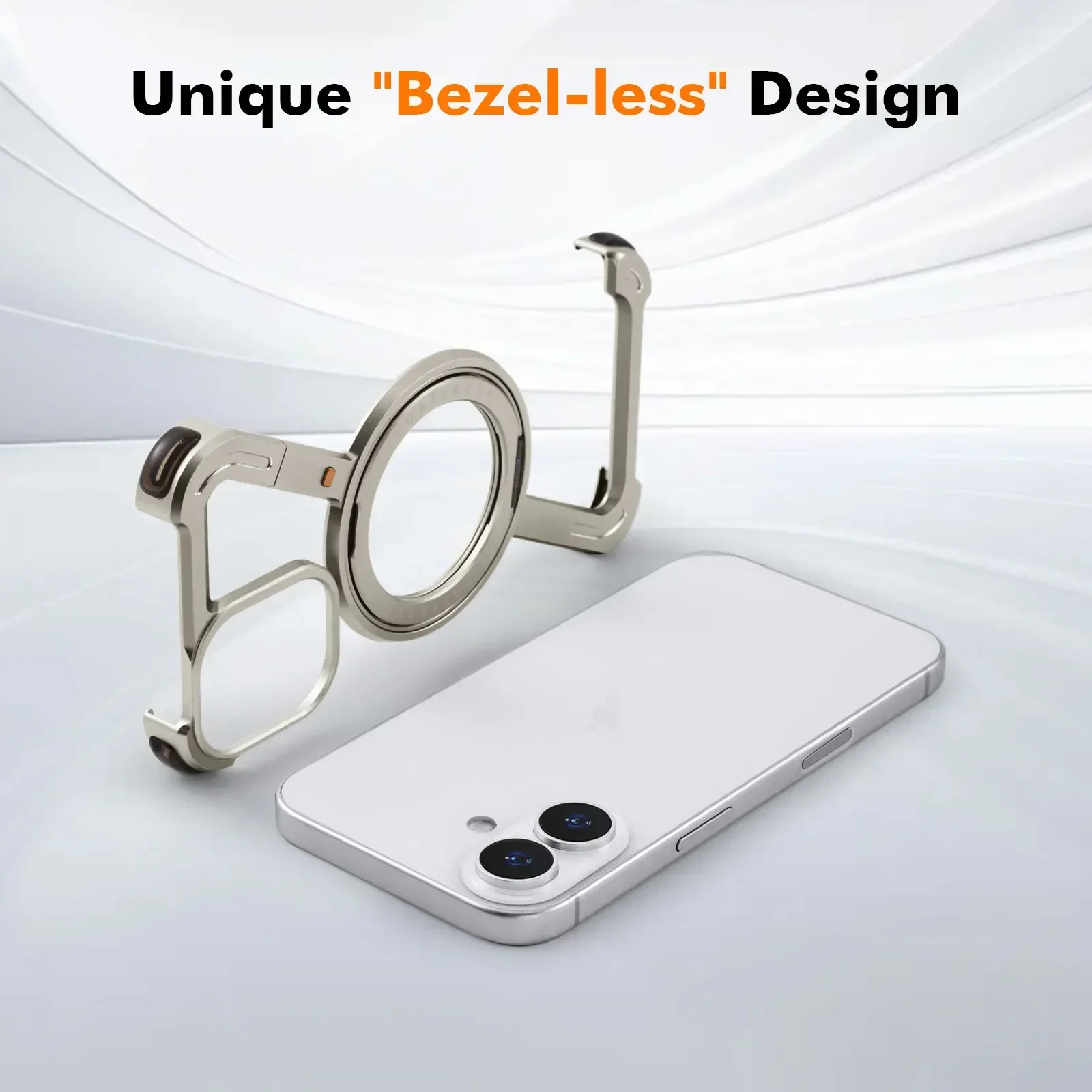 

Металлический чехол для телефона Z-образной формы для iPhone 16, 15, 14, 13 Pro Max с подставкой на 360° ° Вращающаяся магнитная подставка для кольца, минималистичная, безрамная