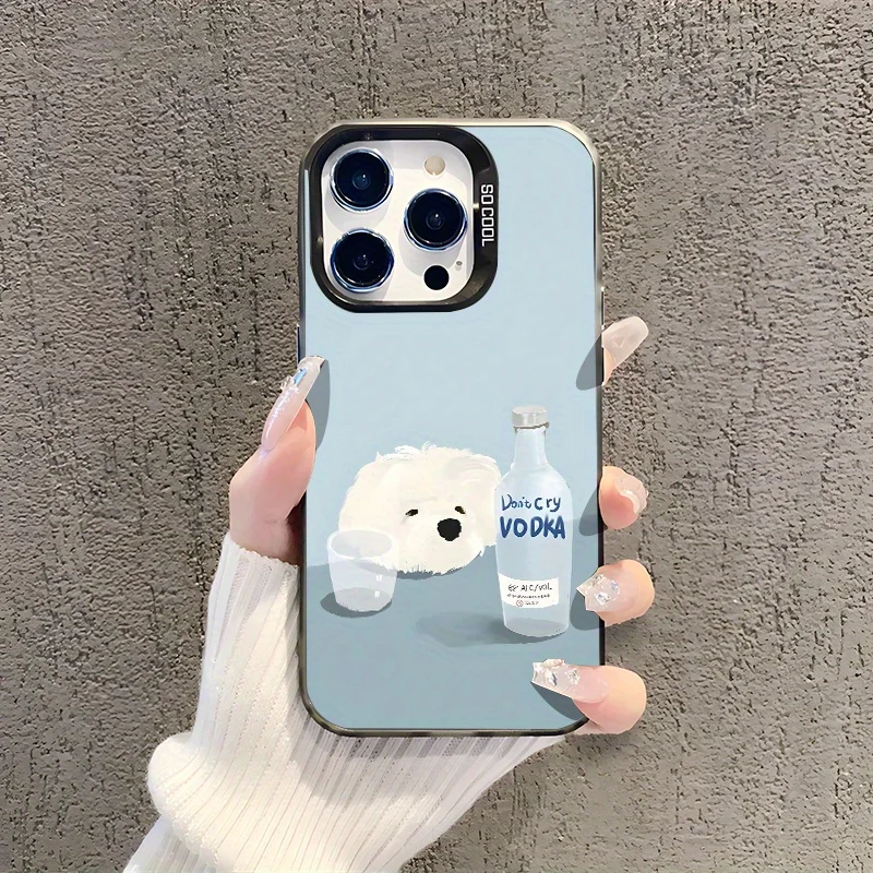 

Inspired cute dog phone case for iPhone 16 15 14 13 12 11 Pro/ Max/Plus shock-proof rear cover anti-fingerprint