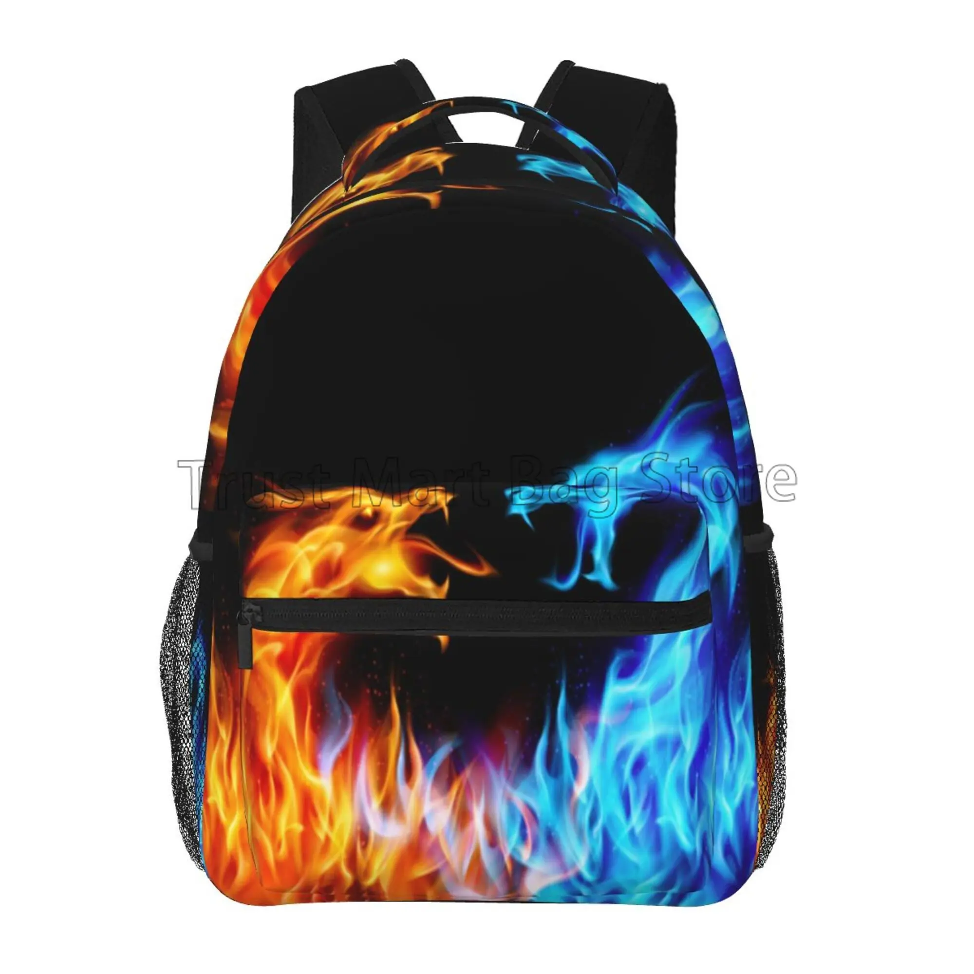 Czerwony Niebieski Plecak Fire Dragon dla Chłopców w wieku 4-12 lat Plecaki Bookbag dla 2. 3. 4. 5. 6. Klasa Dzieci Dziewczynki Powrót do szkoły
