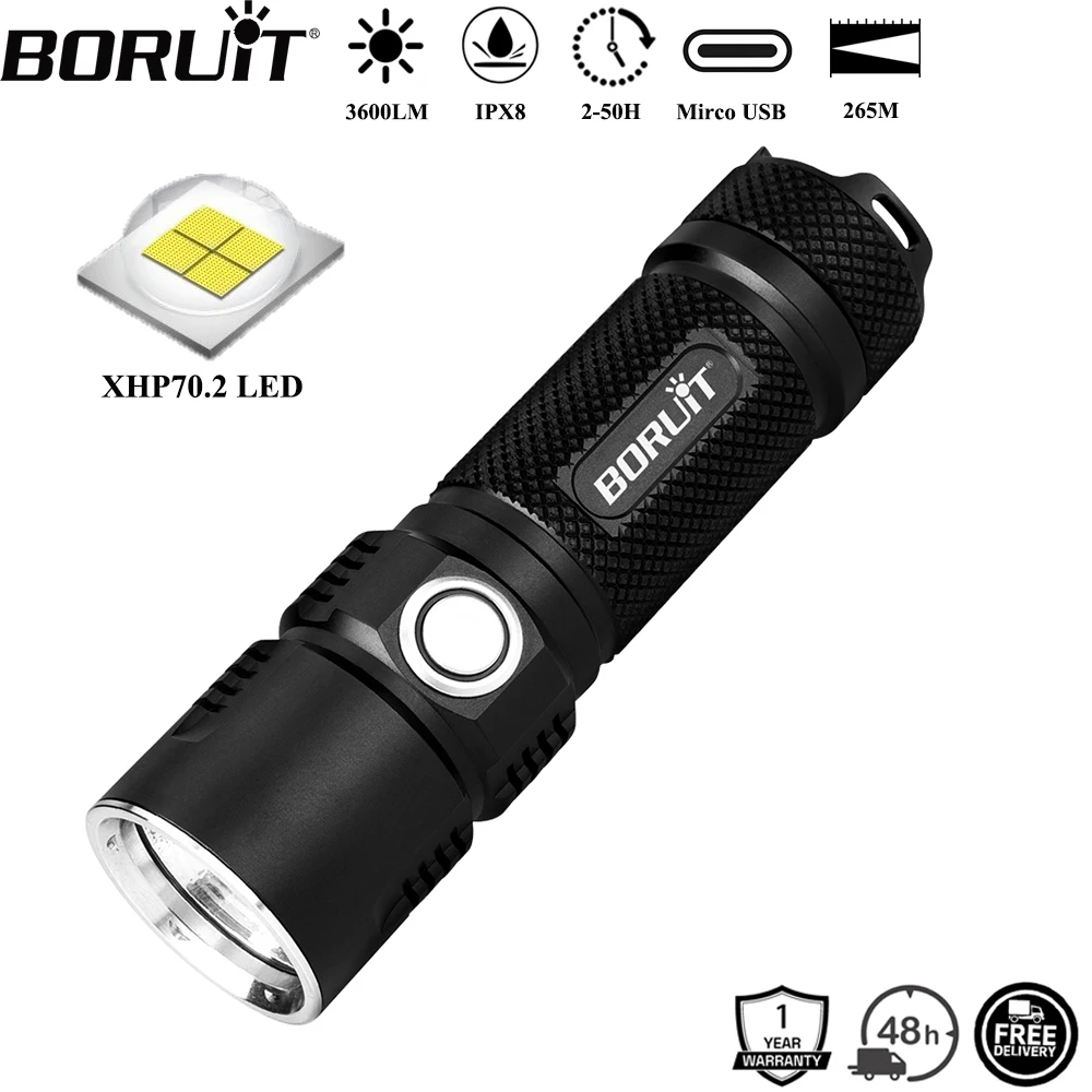 boruit-bc10-3600lm-xhp702-lampe-de-poche-led-5-modes-usb-batterie-externe-rechargeable-torche-ipx8-lanterne-de-camping-etanche