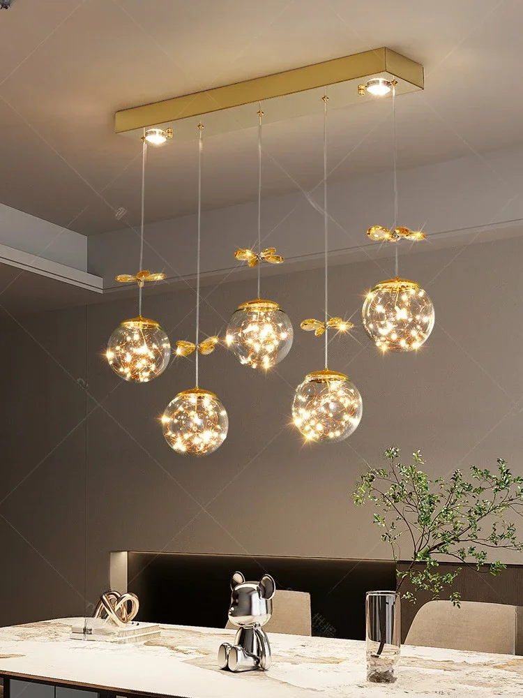 

2024, новая высококачественная хрустальная обеденная люстра, креативная персонализированная художественная настольная лампа для бара, роскошная современная люстра для ресторана